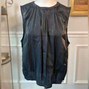 Cloth & Stone Charcoal Gathered Neck Sleeveless Top